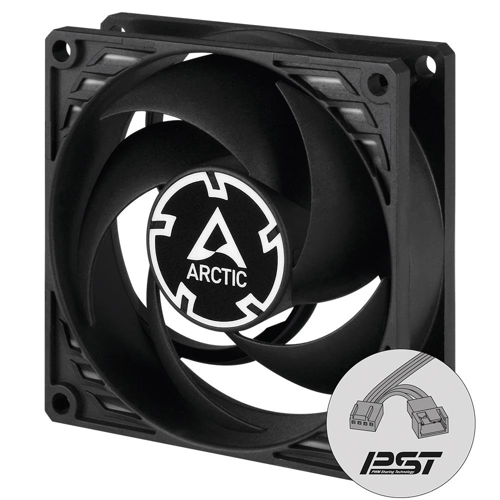 ARCTIC P8 PWM PST Arvuti korpus Ventilaator 8 cm Must