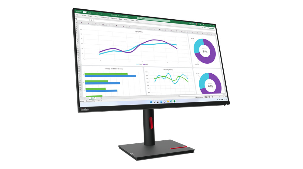 Lenovo ThinkVision T32p-30 LED display 80 cm (31.5") 3840 x 2160 pikslit 4K Ultra HD Must