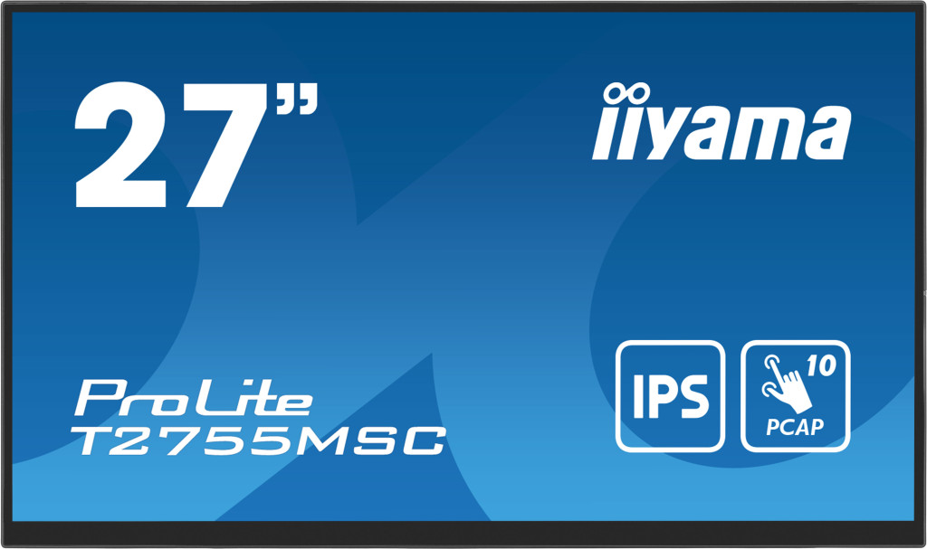 iiyama ProLite T2755MSC-B1 PC lamekuvar 68,6 cm (27") 1920 x 1080 pikslit Full HD LED Puutetundlik ekraan Lauapealne Must