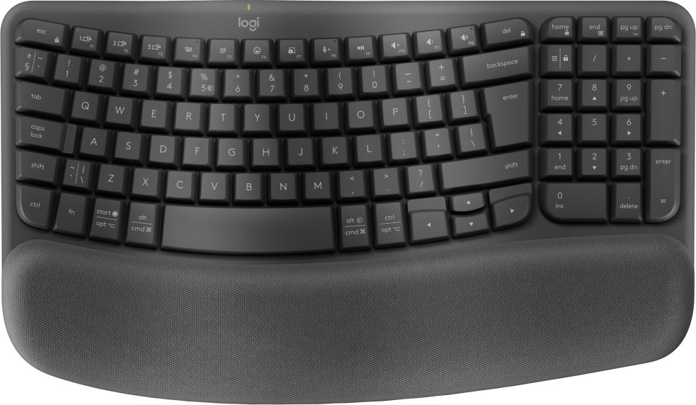 Logitech Wave Keys klaviatuur Kontor RF juhtmeta ühendus + Bluetooth QWERTY US rahvusvaheline Grafiit