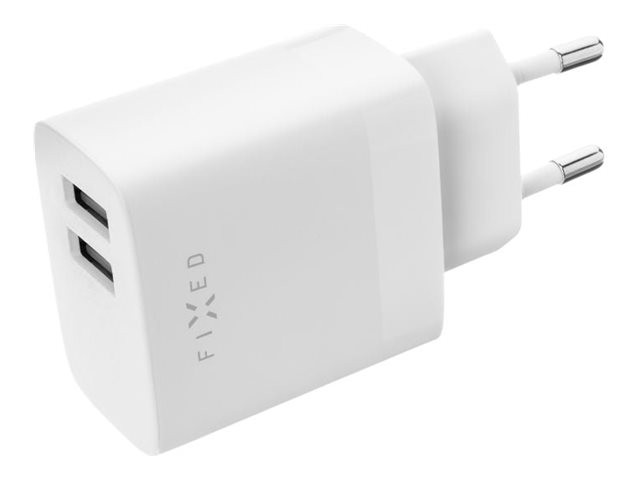 FIXED Dual USB Travel Charger 17W, White | Fixed