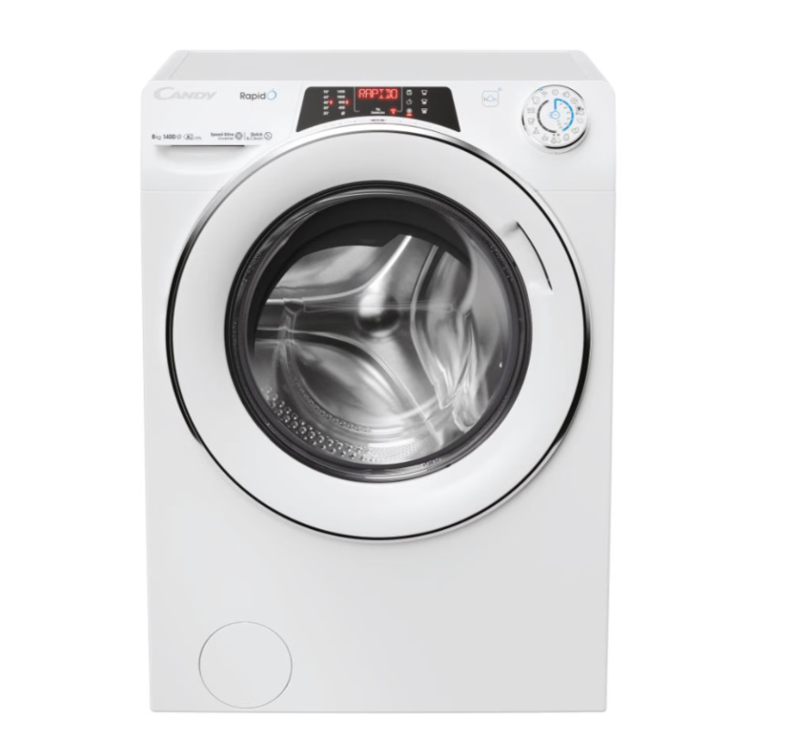 Candy | Washing Machine | RO 486DWMC7/1-S | Energy efficiency class A | Front loading | Washing capacity 8 kg | 1400 RPM | Depth 53 cm | Width 60 cm | Display | TFT | Steam function | Wi-Fi