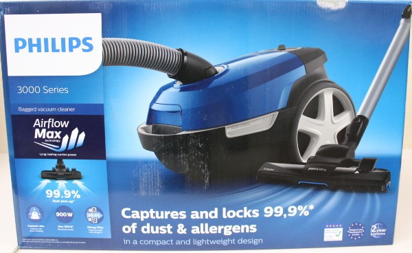 SALE OUT.  Philips XD3110/09 Vacuum cleaner, Bagged, Power 900 W, Dust bag 3 L, Working radius 9 m, Blue Philips Vacuum cleaner 3000 Series XD3110/09 Bagged Power 900 W Dust capacity 3 L Blue DAMAGED PACKAGING | Philips Vacuum cleaner | 3000 Series XD3110/09 | Bagged | Power 900 W | Dust capacity 3 L | Blue | DAMAGED PACKAGING