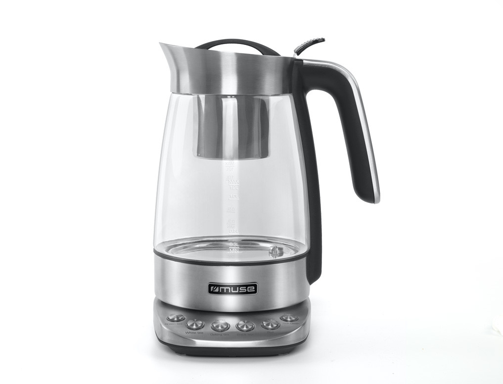 Muse MS-320T | Tea Kettle | 2200 W | 1.2 L | Stainless steel | 360° rotational base | Stainless steel/Black