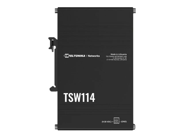 Teltonika DIN Rail Switch | TSW114 | Unmanaged | Wall-mountable | Gigabit Ethernet (copper) ports quantity 5 | Power supply type 2-pin industrial DC power socket