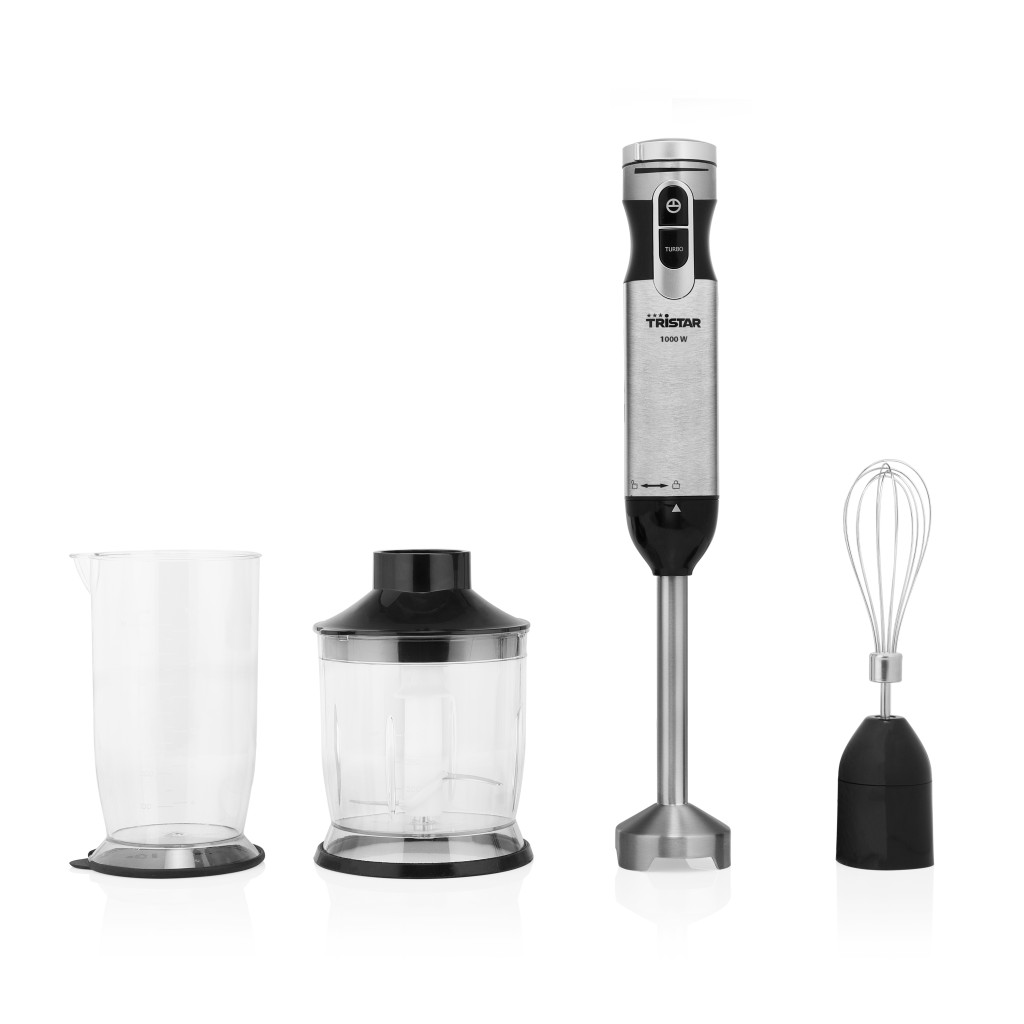 Tristar | Hand Blender Set | 1000 W | Number of speeds 1 | Turbo mode | Stainless Steel/Black