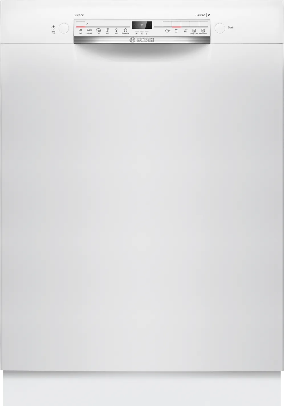 Dishwasher | SMU2ITW00S | Built-under | Width 60 cm | Number of place settings 12 | Number of programs 6 | Energy efficiency class E | Display | AquaStop function | White