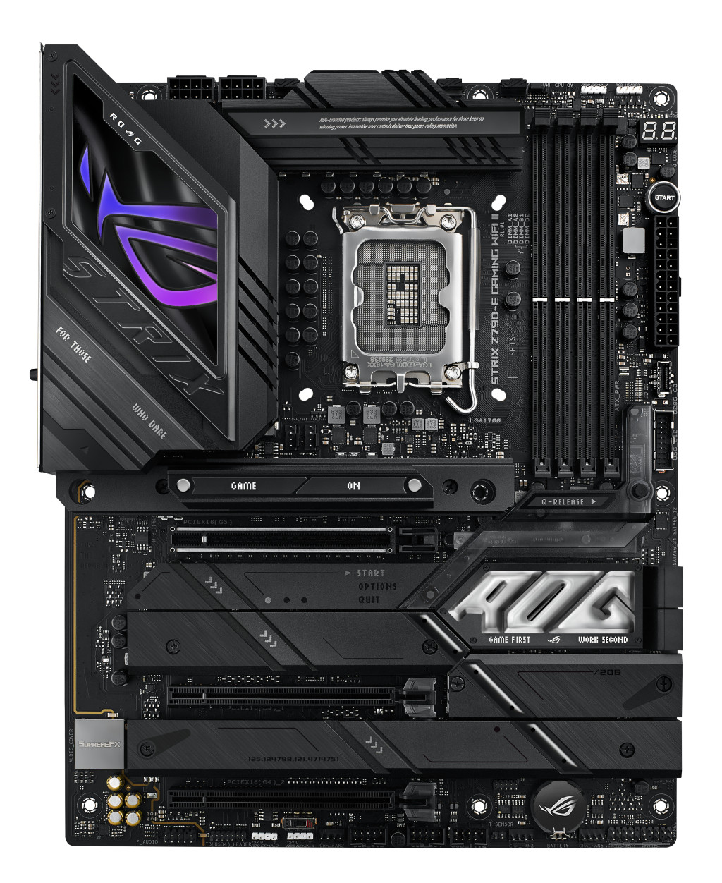 Asus | ROG STRIX Z790-E GAMING WIFI II | Processor family Intel | Processor socket LGA1700 | DDR5 DIMM | Supported hard disk drive interfaces SATA, M.2 | Number of SATA connectors 4