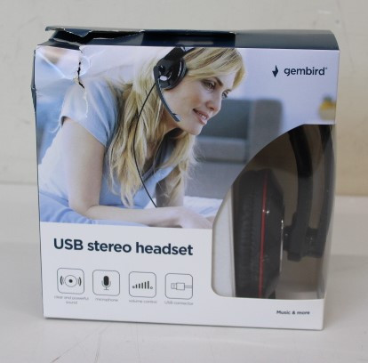 SALE OUT. Gembird MHS-U-001 USB headphones, glossy black | Gembird MHS-U-001 USB headphones | Built-in microphone | USB Type-A | Glossy black | DAMAGED PACKAGING, SCRATCHES SMALL  ON SIDES