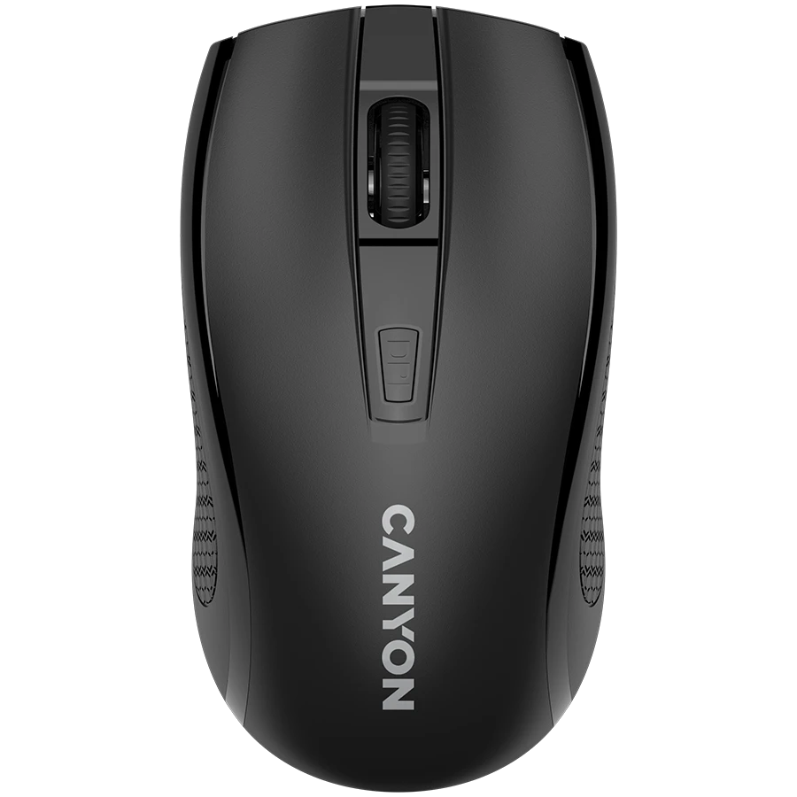CANYON MW-7, 2.4Ghz wireless mouse, 6 buttons, DPI 800/1200/1600, with 1 AA battery ,size 110*60*37mm,58g,black