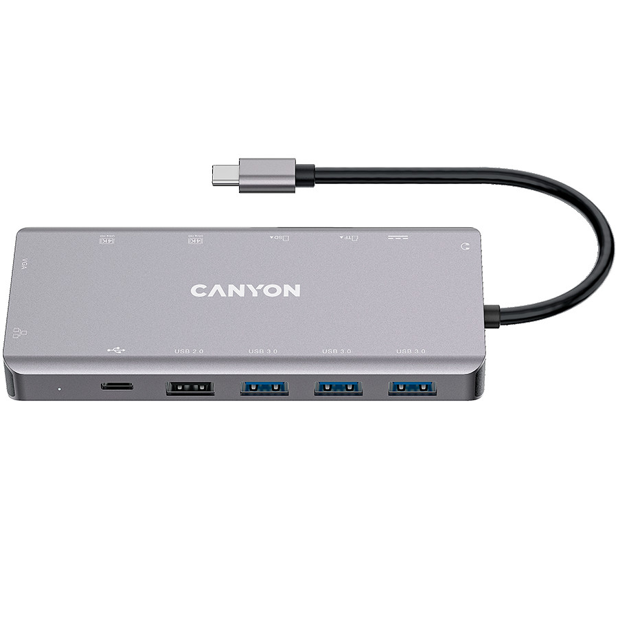 CANYON hub DS-12 13in1 4k USB-C Dark Grey