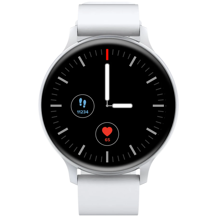 CANYON Badian SW-68, Smartwatch, Realtek 8762CK, 1.28''TFT 240x240px; RAM : 160KB,  Lithium-ion polymer battery, 3.7V 190mAh Include, Silver Zinc alloy middle frame + plastic bottom case+ white Silicone strap + silver strap buckle, 44.9x 10.9mm, strap: 20x220mm, 50.64g