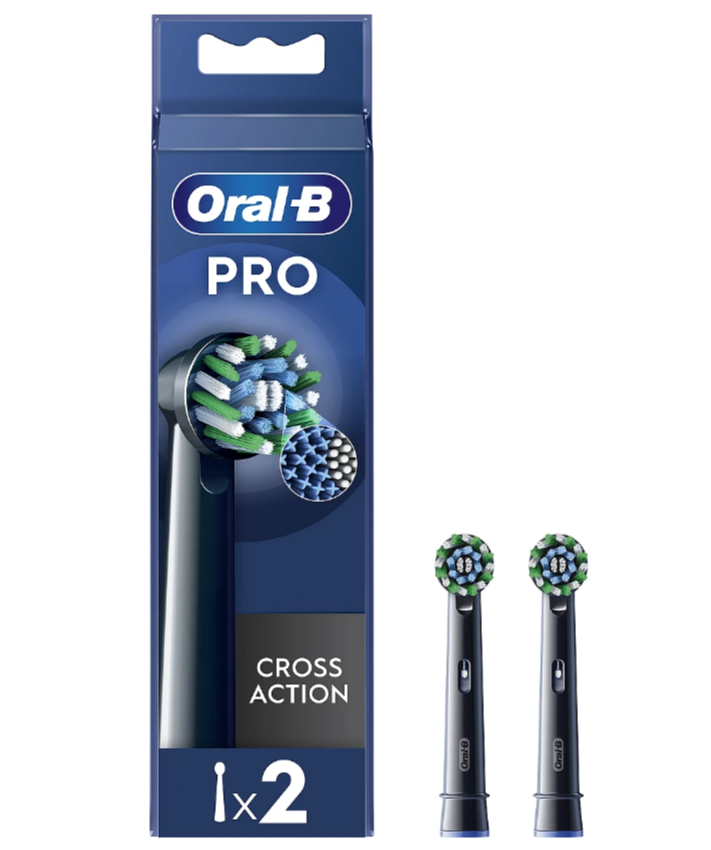 Oral-B | Replaceable toothbrush heads | EB50BRX-2 Cross Action Pro | Heads | For adults | Number of brush heads included 2 | Black