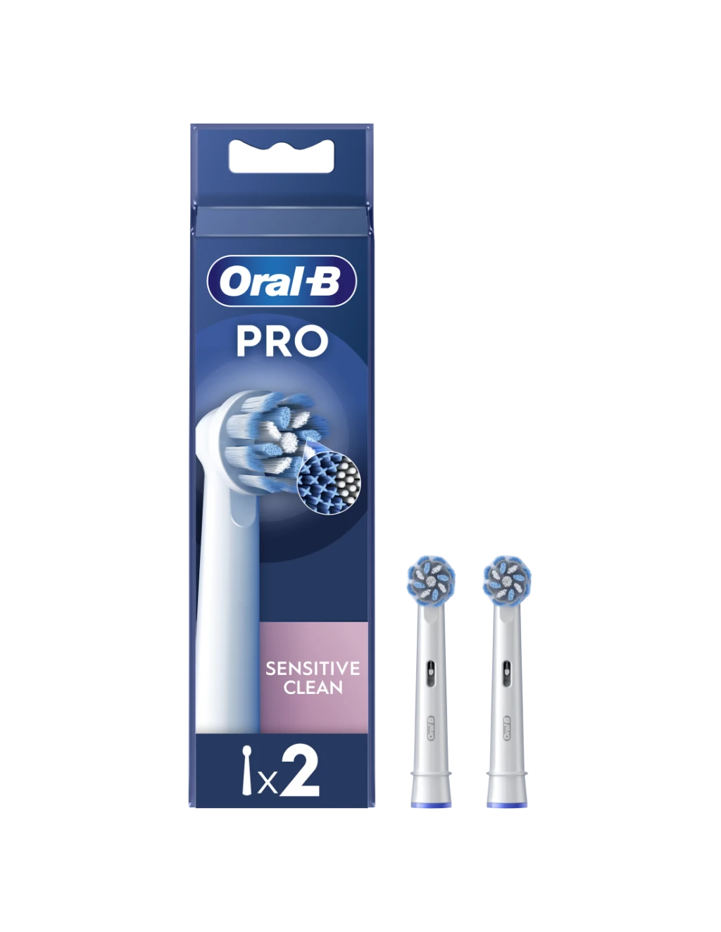 Oral-B | Replaceable toothbrush heads | EB60X-2 Sensitive Clean Pro | Heads | For adults | Number of brush heads included 2 | White