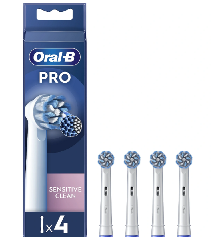 Oral-B | Replaceable toothbrush heads | EB60X-4 Sensitive Clean Pro | Heads | For adults | Number of brush heads included 4 | White