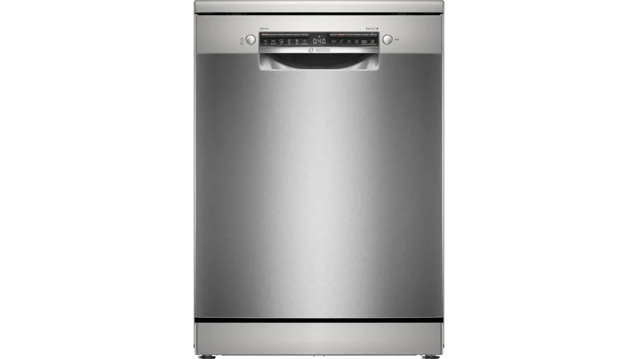 Dishwasher | SMS4HVI00E | Free standing | Width 60 cm | Number of place settings 14 | Number of programs 6 | Energy efficiency class D | Display | AquaStop function | Silver inox