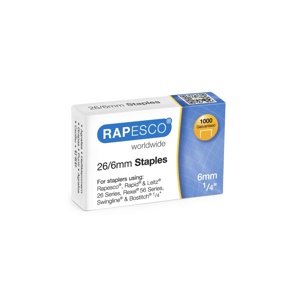 Klambrid RAPESCO 26/6mm (pakis 1000 tk) (kogus 2 tükki)