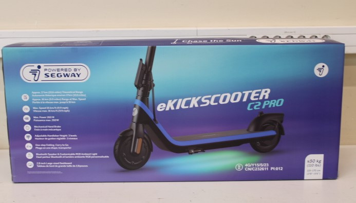 SALE OUT. Ninebot by Segway eKickScooter C2 Pro E, Black/Blue, UNPACKED, USED, SCRATCHES | Segway 24 month(s) | UNPACKED, SCRATCHED WHEEL PROTECTION
