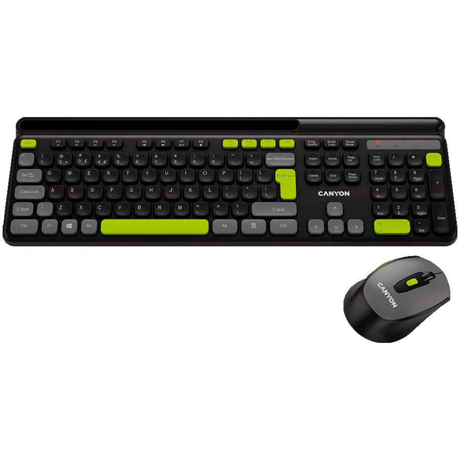 CANYON HSET-W5 EN Keyboard+Mouse AAA+AA Wireless Black