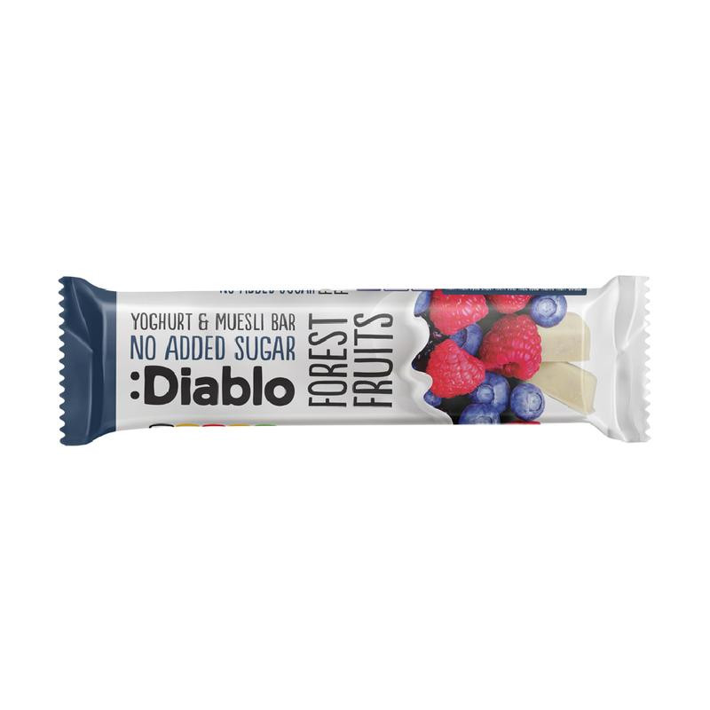 Müslibatoon DIABLO, metsaviljade ja jogurti maitsega, ilma suhkruta, 30g (kogus 2 tükki)