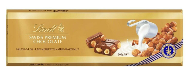 Piimašokolaad LINDT GOLD sarapuupähklitega 300g