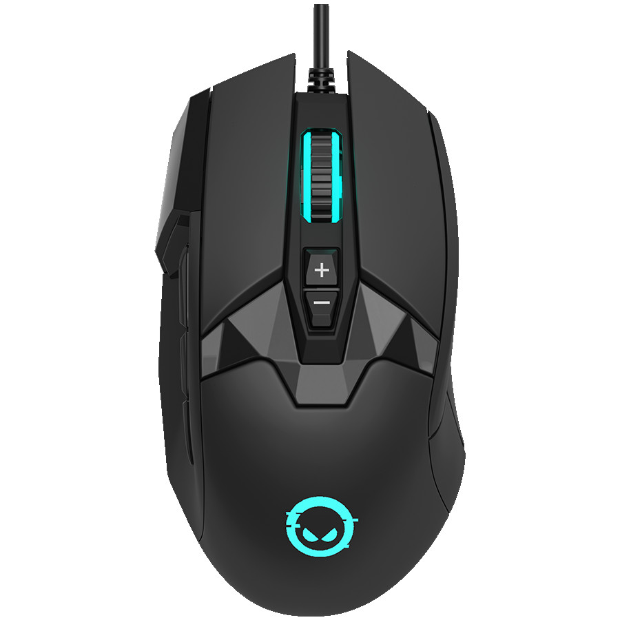 LORGAR Stricter 579, gaming mouse, 9 programmable buttons, Pixart PMW3336 sensor, DPI up to 12 000, 50 million clicks buttons lifespan, 2 switches, built-in display, 1.8m USB soft silicone cable, Matt UV coating with glossy parts and RGB lights with 4 LED flowing modes, size: 131*72*41mm, 0.127kg, black