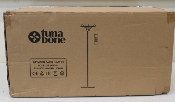 SALE OUT.  | TunaBone Electric Standing Infrared Patio Heater | TB2068S-01 | Patio heater | 2000 W | Number of power levels 3 | Suitable for rooms up to 20 m² | Black | NO ORIGINAL PACKAGING, SCRATCHED | IP45