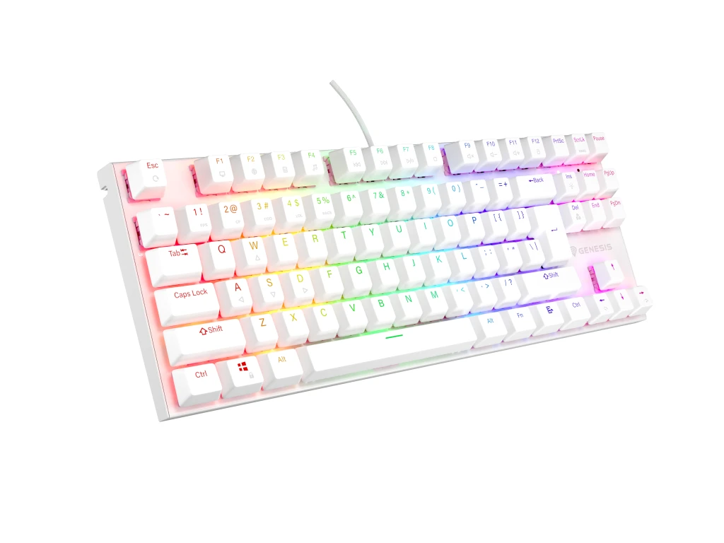 Genesis THOR 303 | Mechanical Gaming Keyboard | Wired | US | White | USB Type-A | Outemu Peach Silent