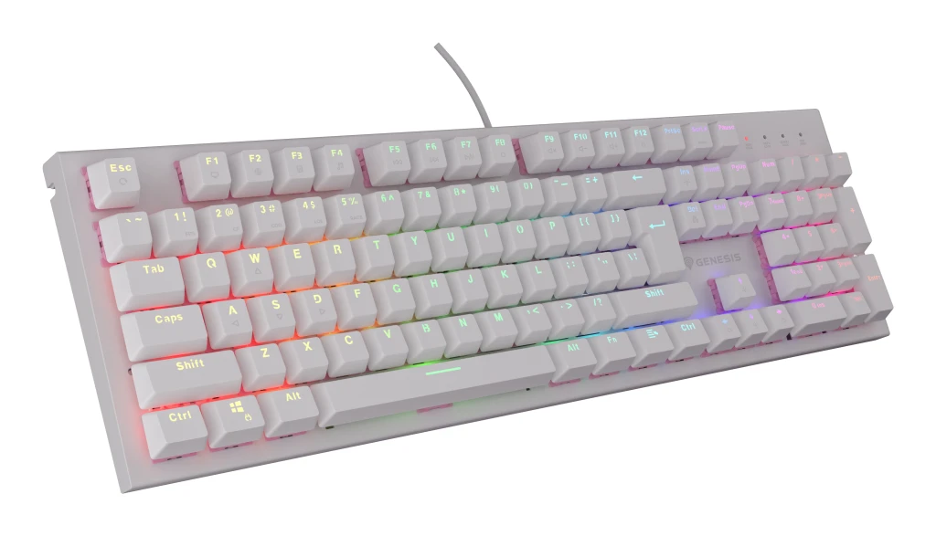 Genesis THOR 303 | Mechanical Gaming Keyboard | Wired | US | White | USB Type-A | Outemu Peach Silent