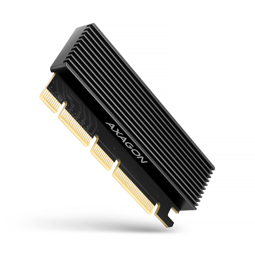 AXAGON PCEM2-XS PCI-E 3.0 16x - M.2 SSD NVMe, up to 80mm SSD, low profile, heatsink