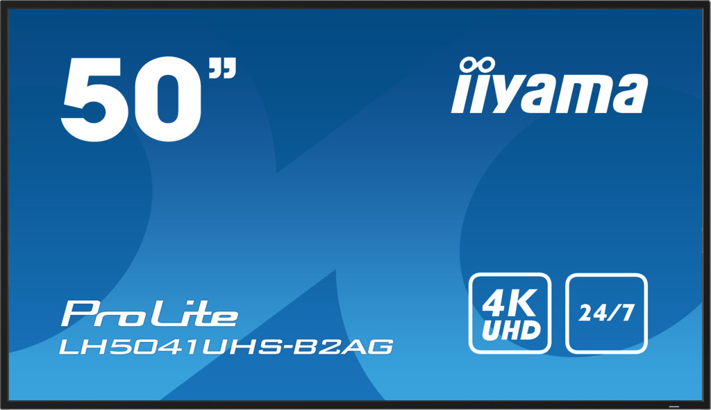 iiyama LH5041UHS-B2AG infoekraan Digital signage lameekraan 127 cm (50") LCD 500 cd/m² 4K Ultra HD Must 24/7