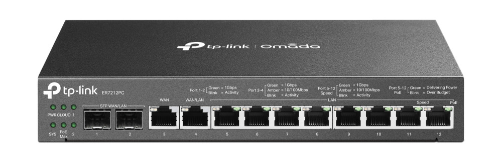 TP-Link Omada ER7212PC juhtmega ruuter Gigabit Ethernet Must