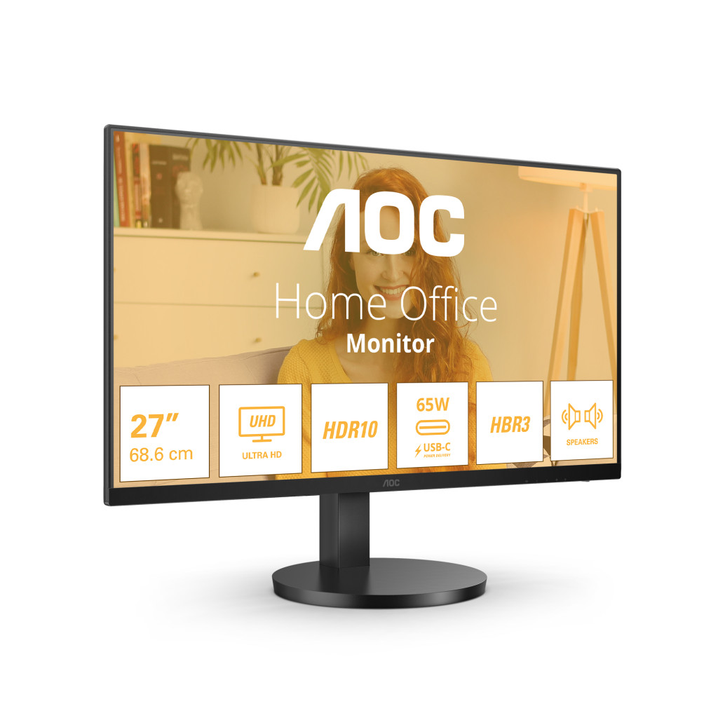 AOC B3 U27B3CF PC lamekuvar 68,6 cm (27") 3840 x 2160 pikslit 4K Ultra HD LCD Must