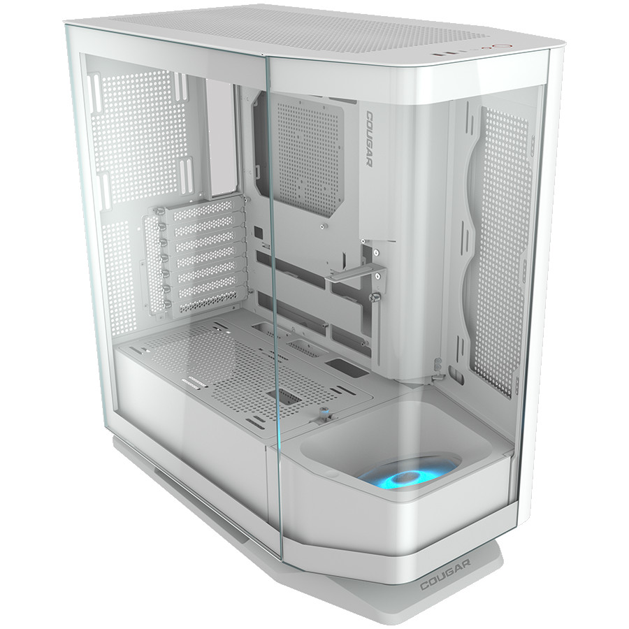 COUGAR | FV270 White | PC Case | Mid tower / Tempered, Curved Glass Perimeter / Quick Detachable Air Filters / Up to 9 Fans (1x120mm RGB Preinstalled) / White