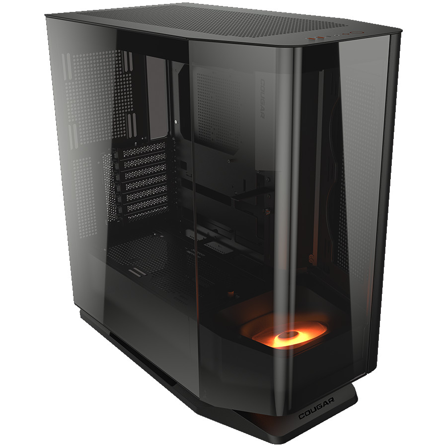 COUGAR | FV270 Black | PC Case | Mid tower / Tempered, Curved Glass Perimeter / Quick Detachable Air Filters / Up to 9 Fans (1x120mm RGB Preinstalled) / Black