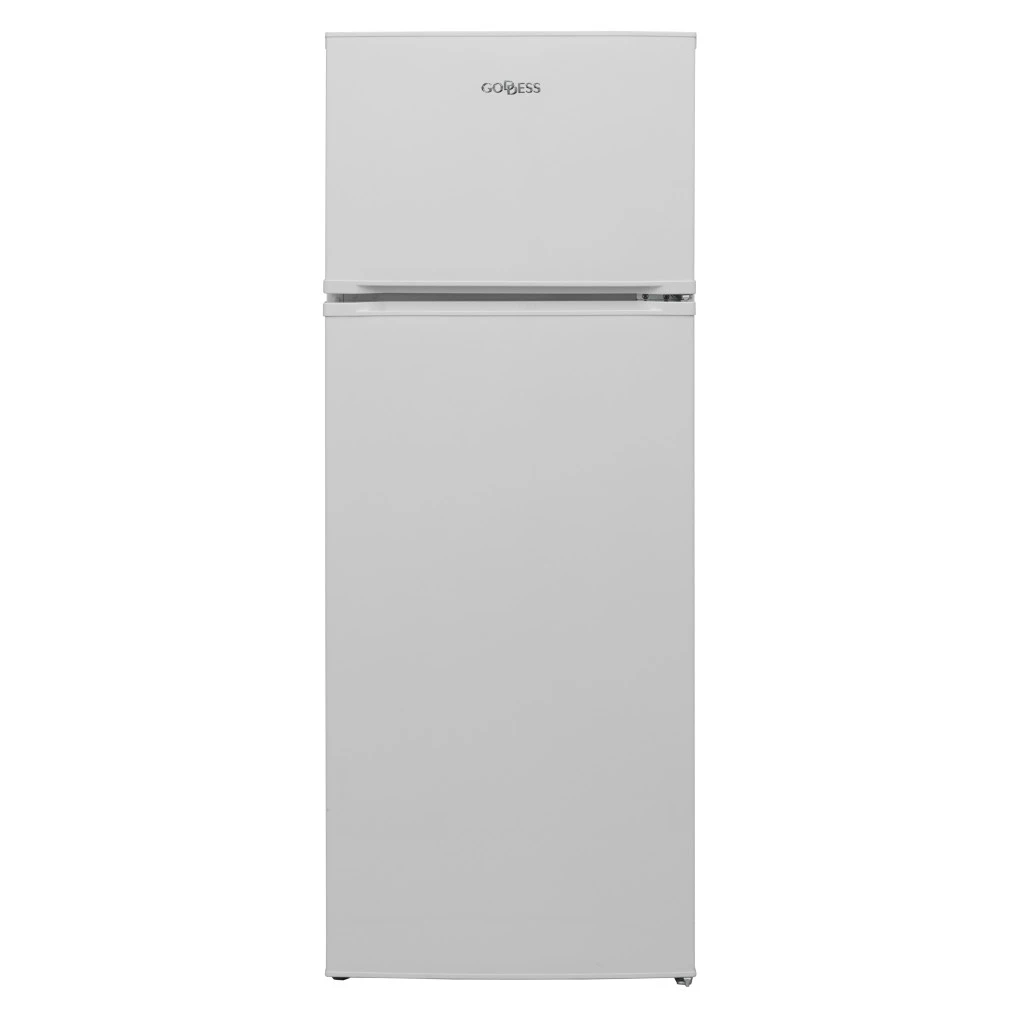 Goddess Refrigerator | GODRDD0144GW8AE | Energy efficiency class E | Free standing | Double Door | Height 145 cm | Fridge net capacity 171 L | Freezer net capacity 42 L | 41 dB | White