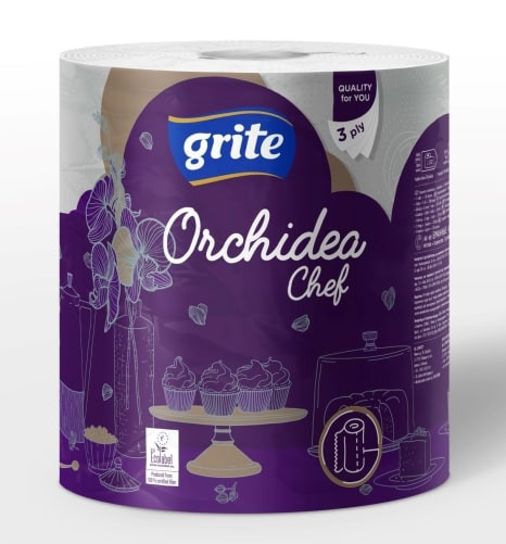 GRITE Paberkäterätt Orchidea Gold 3-kihiline 200 lehte, 1tk