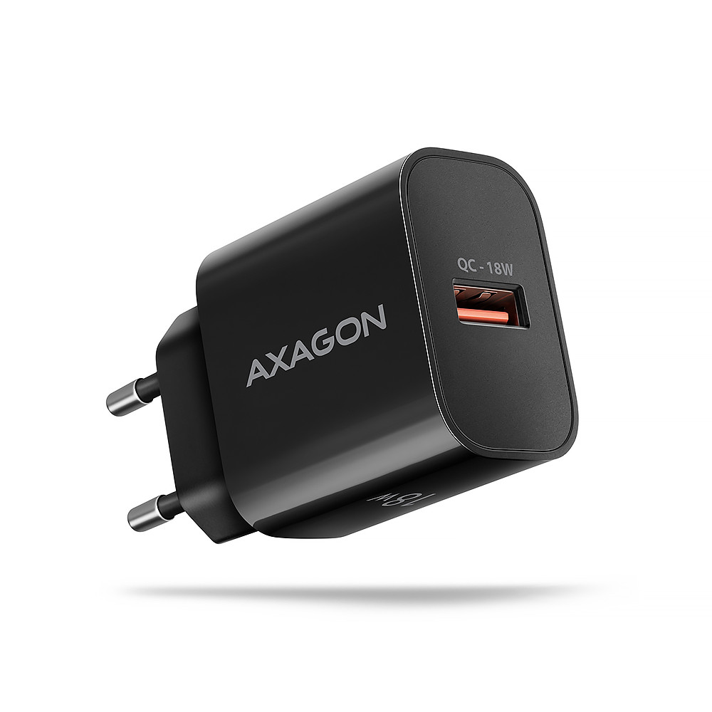 Axagon ACU-QC18 kroviklis jungiama tinkl QC 18W, 1x port USB-A, QC3.0/AFC/FCP/SMART Juoda Mobiiltelefon, Akupank, Nutitelefon, Nutikell, Tahvel, Universaalne Must Vahelduvvool Kiirlaadimine Hoonesisene