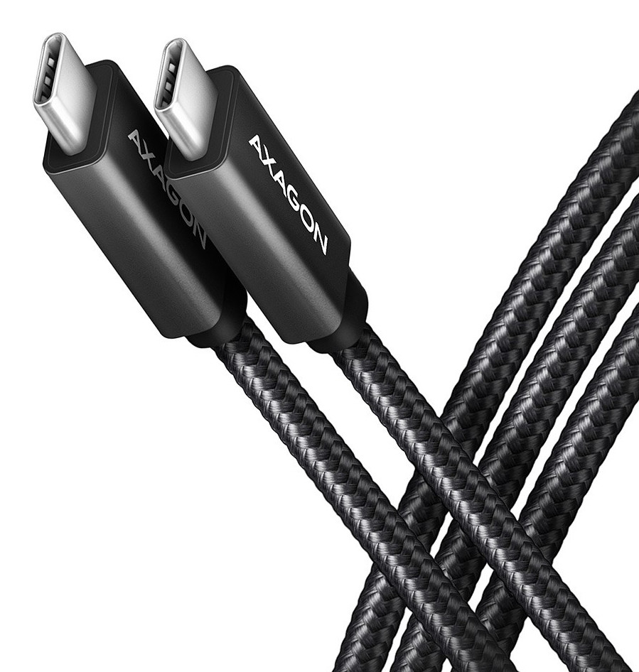 AXAGON BUCM32-CM15AB cable USB-C  <-> USB-C 3.2 Gen 2, 1.5m, PD 100W, 5A, 4K HD, ALU, braid, Black