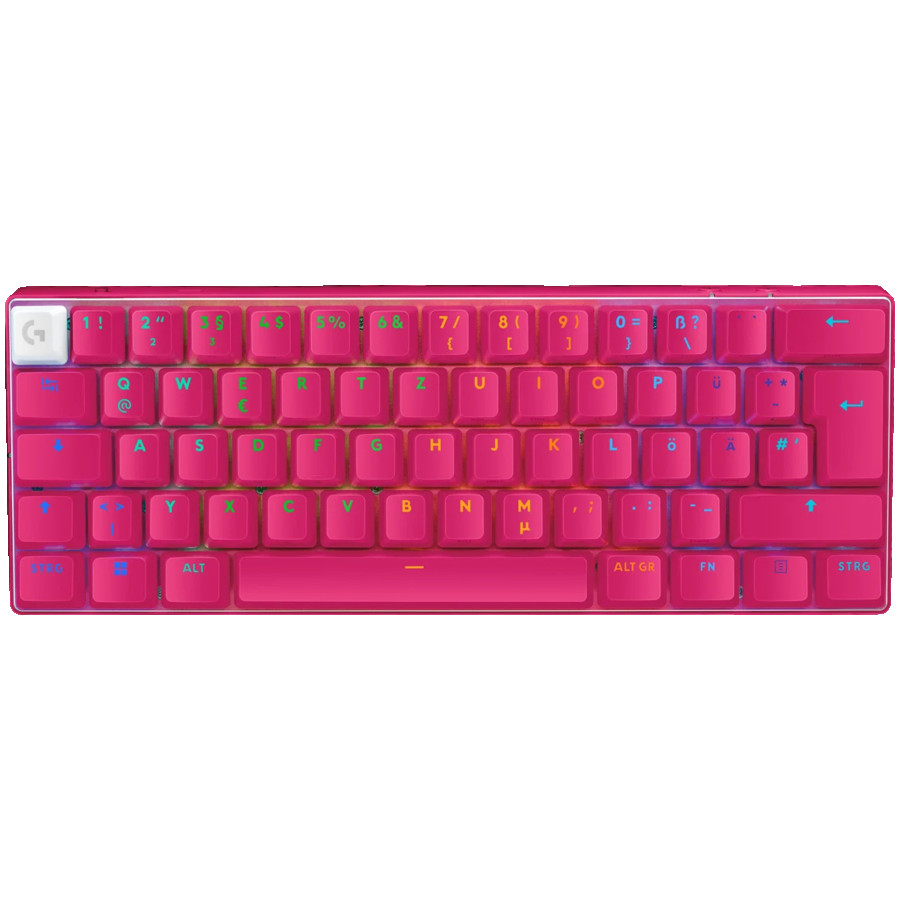 LOGITECH G PRO X 60 LIGHTSPEED Wireless Gaming Keyboard (Tactile) - MAGENTA - US INT'L - 2.4GHZ/BT - EMEA28-935 - TACTILE SWITCH