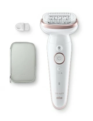 Braun Epilator | SES9000 Silk-epil 9 SkinSpa | Operating time (max) 50 min | Number of power levels 2 | Wet & Dry | White/Pink