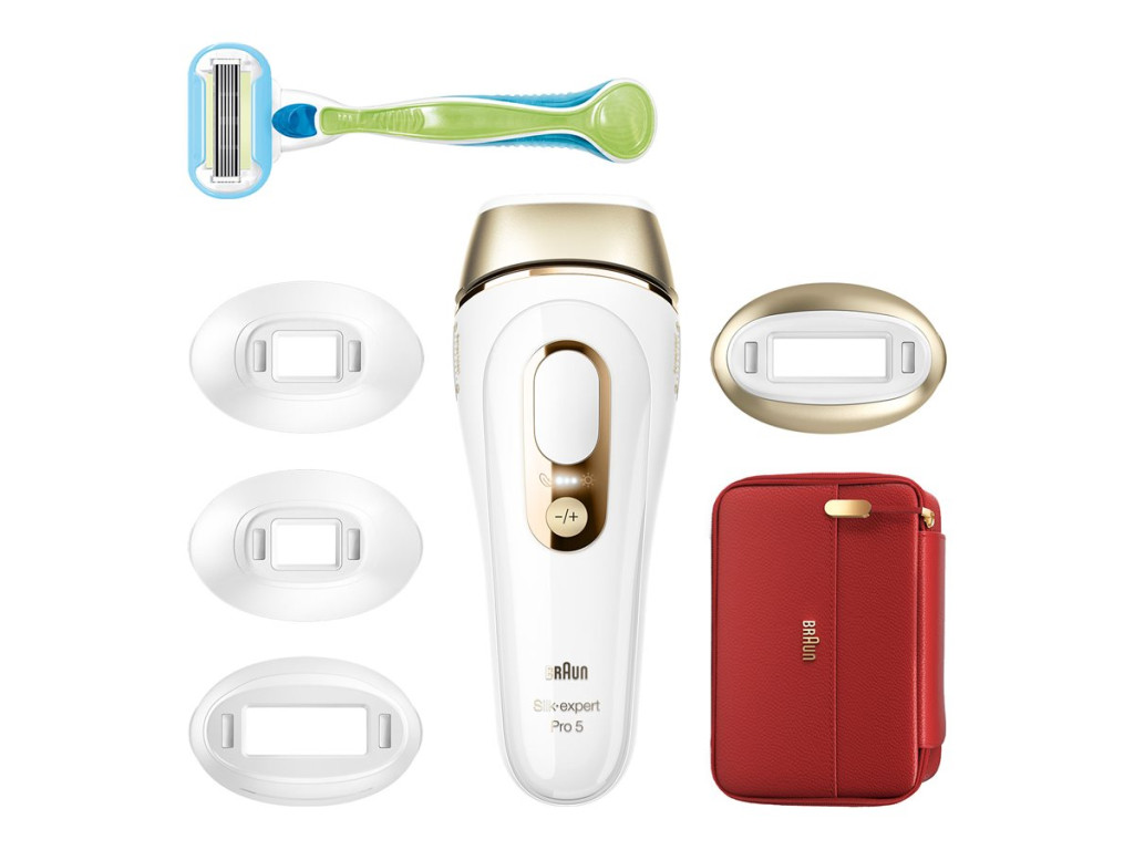 Braun Silk-expert Pro 5 IPL Epilator | PL5382 | Bulb lifetime (flashes) 400.000 | Number of power levels 3 | White/Gold