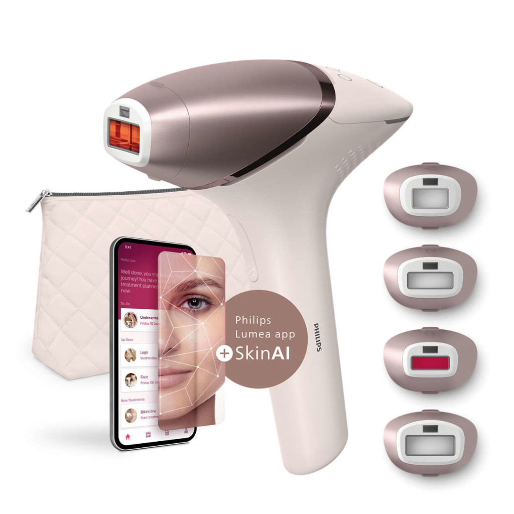 Philips IPL Hair Removal Device with SenseIQ | BRI977/00 Lumea 9900 Series | Bulb lifetime (flashes) 450.000 | Number of power levels 5 | Rose