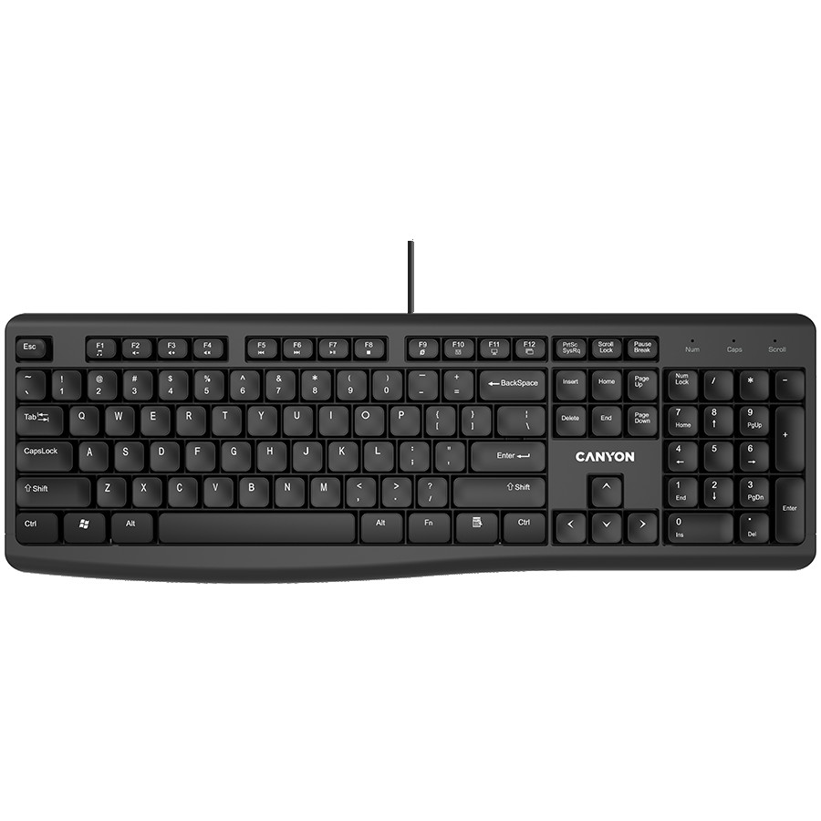 CANYON keyboard KB-50 EN Slim Wired Black