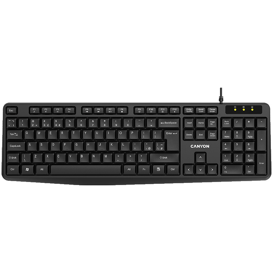 CANYON keyboard KB-1 EN Wired Black