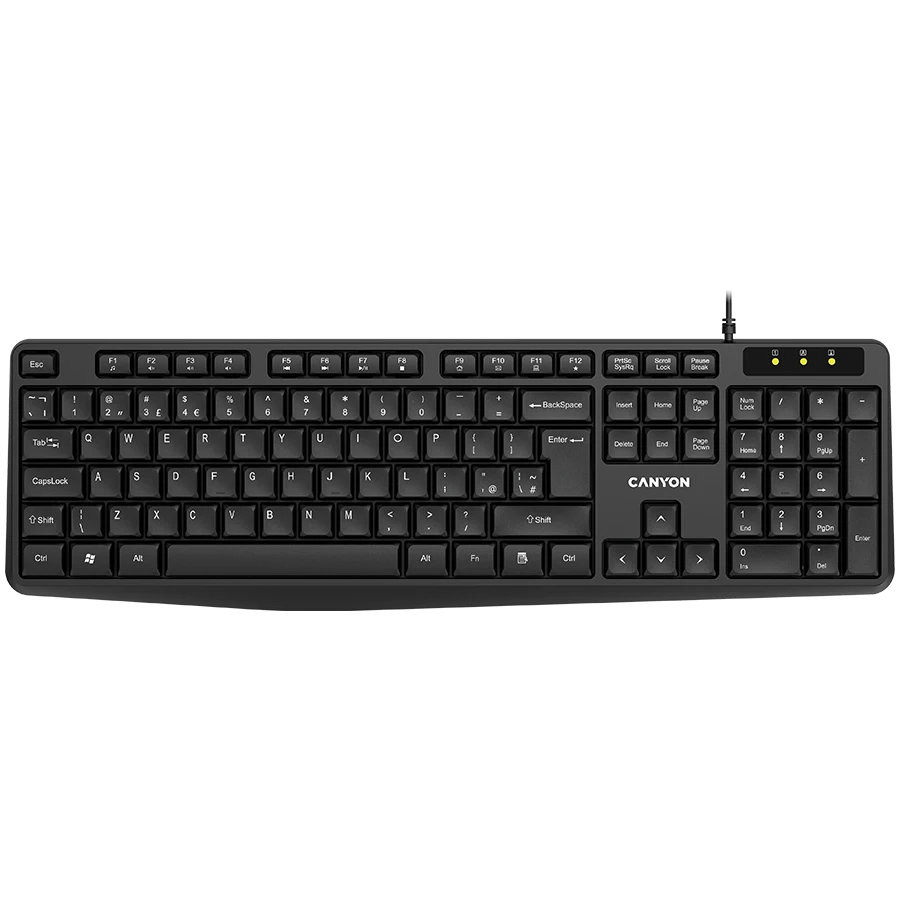 CANYON keyboard KB-1 EN Wired Black