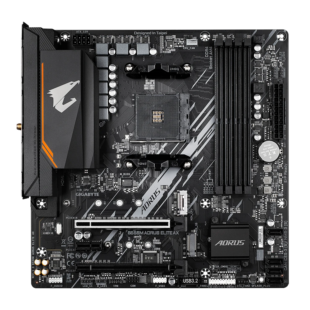 Gigabyte B550M AORUS ELITE AXG13 | Processor family AMD | Processor socket AM4 | DDR4 | Number of SATA connectors 4