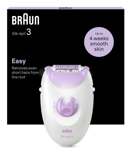 Braun Epilator | SE3-000 Silk épil 3 | Number of power levels 2 | White/Purple