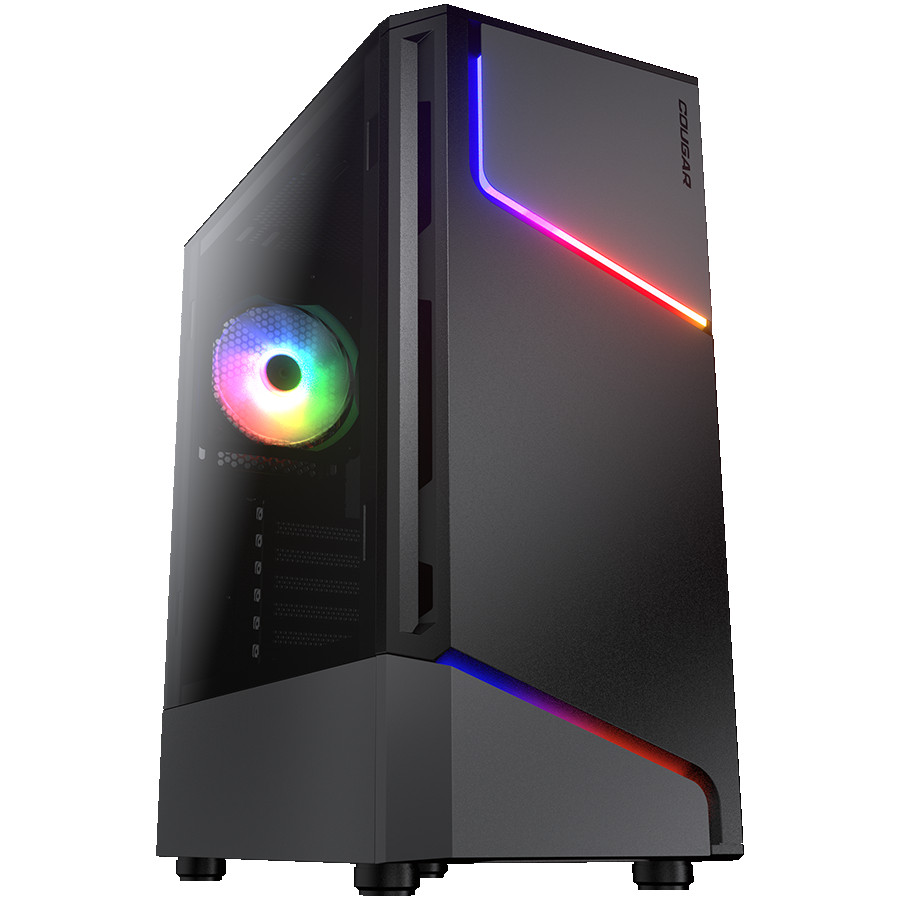 COUGAR | MX360 RGB | PC Case | Mid Tower / Metal Front Panel with ARGB strips / 1 x ARGB Fan / TG Left Panel