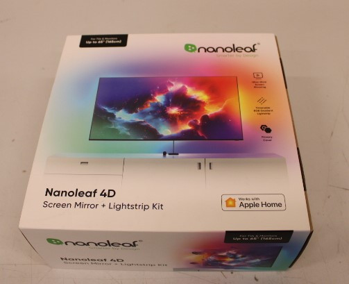 SALE OUT. Nanoleaf 4D TV Screen Mirror + Light Strips Kit (for TV & Monitor up to 65'')|Nanoleaf Nanoleaf 4D TV Screen Mirror + Light Strips Kit (for TV & Monitor up to 65'')|24 W|RGBIC|WiFi (2.4 GHz b/g/n)|DAMAGED PACKAGING